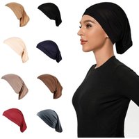 Muslim Underscarf Turban Hijab Ninja Inner Hat Women Chemo Cap Hair Loss Cover Beanie Bonnet Headwear Stretch Head Scarf Wrap