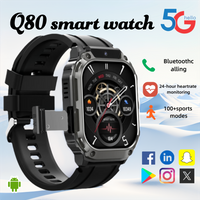 Q80 Men Smartwatch with 1.95-inch HD Display, 5G WiFi , Health Fitness Tracker, 750mAh , Waterproof, for Apple Android