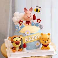 Birthday Cake Decoration Winnie the Pooh Bear Silicone Mold Cute Cartoon Pig Decoration Party Decoration Accessories