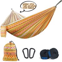 Portable Outdoor Garden Hammocks Quick Open Parachute Cloth Double Travel Camping Sleeping Hanging Hammock Swing Nature Hike