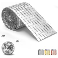 Disco Ball Tiles, 5 x 5 mm Self-Adhesive Acrylic Mirror Tiles, Peel and Stick Mosaic for DIY Disco Ball, Art Collage