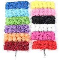 144-288pcs 1.7cm Mini Lace PE Rose Foam Flower Heads Bouquet For Wedding Home Decora Scrapbooking DIY Wreath Artificia Flowers