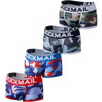 4 pièces sous-vêtements Sexy hommes Boxer slip Cueca mâle culottes Camouflage doux caleçons hommes maillot de bain imprimé Nylon séchage rapide