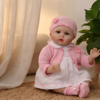 20 Inch Soft Reborn Doll Realistic Newborn Baby Toy for Pretend Play Cute Vinyl Infant Doll in Pink Clothes Ideal Xmas Birthday Gift