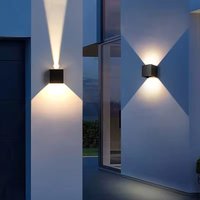 Wodoodporna lampa ścienna LED IP65 6W 12W do użytku wewnątrz i na zewnątrz, nowoczesna aluminiowa regulowana lampa powierzchniowa LED w kształcie kostki do ogrodu, na werandę.