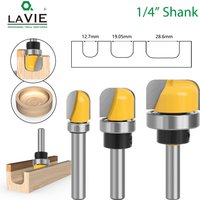 LAVIE 6mm 6.35mm tige 1-1/8 3/4 pouces de diamètre bol plateau routeur peu nez rond fraise avec roulement pour le travail du bois