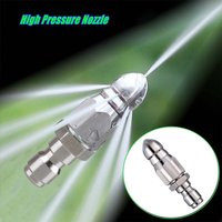 Water Rat High Pressure Nozzle 1/4 Quick Connect 1 Front 6 Rear Spray Sewer Pipe Drain Cleaning Head Pipeline Unclogging Washing