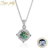 PomerceJelly-Collier Moissanite pour Femme, Bijoux en Argent Sterling S925, Diamant Créé en Laboratoire, Pendentif Clavicule, Cadeau JOGift, 6.5mm, 1ct