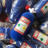 NOS Nitrous Bottle Plush Pillow Set - Car Neck Headrest Pillow & Lumbar Waist Cushion Racing Style Car Interior Decor