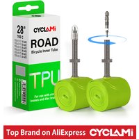 AliExpress CYCLAMI Bike Inner Tube Ultralight TPU Hose Metal Presta Valve Removable Bike Accessories For Road 700C 700 18 23 25 28 30 32 C