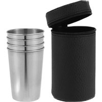 4Pcs/Set Outdoor Stainless Steel Water Cup With Case Hiking Camping Picnic BBQ Beer Cups Coffee Cup Portable Travel Drinkware