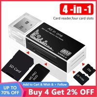 4 in 1 Card Reader USB 2.0 Multi Card Reader Memory Adapter For Memory Stick Pro Duo Micro SD/T-Flash/M2/MS Card Reader