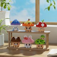 6 Types Mushroom Vegetable Building Block Model Children's Educational Stress Relief Assembly Toy Christmas Gift
