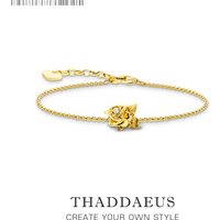 Rose Flower Golden Bracelet Brand New 925 Sterling Silver Jewelry Trendy Gift For Women