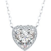TEN CARATS 100% S925 Sterling Silver Platinum 1-2CT Moissanite Necklace Women's Classic Heart pendant Wedding Jewelry GRA