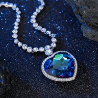 Luxury Heart of the Ocean Luxury Titanic Necklace for Women Crystal Pendant Necklaces Perfect for Valentine's New Year Gift