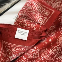 Vintage Paisley Pattern 100% Mulberry Silk Square Scarf Red/Black Ethnic Style Luxury Silk Bandana Unisex Neck/Head Wrap