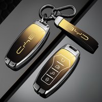 Car Zinc Alloy Leather Key Case Holder Cover For BYD Atto 3 Han EV Dolphin Durable Second Song Pro Tang Dm QIn PLUS MAX Yuan