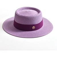 Chapeaux de soleil en paille d'été pour femmes, chapeau de plage à bord plat avec ruban, chapeau de voyage, chapeau femme