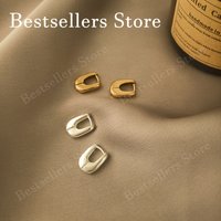 925 Sterling Silver / Gold-Tone Minimalist U-Hoop Earrings: Fashionable Women's Charm Jewelry for Weddings, Gifts, and Parties