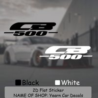 "CB-500" Motorcycle Text Logo Vinyl Sticker Set, Waterproof Decals, Black & White