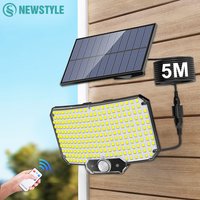 Lampes Solaires à 234 ou 318/348 LED avec 3 Modes de Fonctionnement, Détecteur de Mouvement Super Lumineux, pour l'Extérieur, Étanche IP65, Éclairage de Sécurité Murale pour Cour