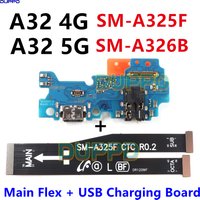 For Samsung Galaxy A32 4G 5G A325F A325 A326B Dock Connector USB Charger Charging Port Mainboard Main Mother Board Flex Cable