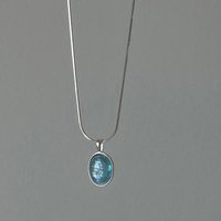925 Sterling Silver Necklace For Women Adjustable Necklace Round Blue Stone Choker Necklaces Birthday Gift Accessary