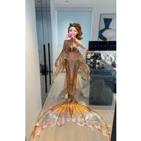 New Hot Stamping Mermaid Swimsuit With Adjustable Bra, Suitable For Professional Aquarium Photography And Performances