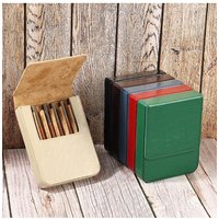 E65E Genuine Leather Pen Case Holds 6 Pens For Business Professional And Gifts