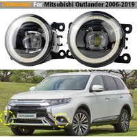 2 Pieces 30W LED Lens Fog Light Angel Eye DRL For Mitsubishi Outlander 2006-2019 Car Front Bumper Fog Daytime Running Lamp H11