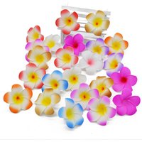 30Pcs 5-9cm Frangipani Egg Flower Heads PE Foam Plumeria Flowers DIY Artificial Wreath Hawaiian Wedding Birthdya Party Decor