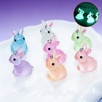 10pcs Cute Bunny Pendant Set, Resin Animal Pendants for DIY Jewelry Making - Earrings and Necklace Supplies