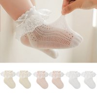 Baby Girls Socks Princess Lace Kids Socks Summer Thin Mesh Children Cotton Socks Boneless Newborn Tube Socks For 0-8Y