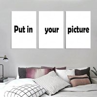 3pcs/set Custom Personalized Photo Canvas Printing Suitable for Family Life Pets Scenery Couple Weddings Home Decor Poster Gifts