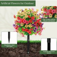 Artificial Flowers Colorful Ball Ground Insertion Silk Plants Wedding Wreath Home Room Decor Festival Outdoor Garden Accessories