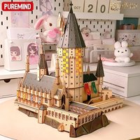 PUREMIND Hogwarts Castle Harry Potter Building Blocks Astronomy Tower Magic Academy DIY Puzzle Bricks Birthday Christmas Gift