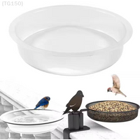 【TG150】Transparent Circular Bird Feed Bowl - Simple Comfortable Eating Feeder Supplies for Birds Fashionable【WT】
