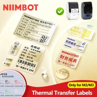 Original Niimbot M2/M3 Labels White, Transparent, Silver, Laser, Black Thermal Transfer Sticker Self-adhesive Long-term Storage