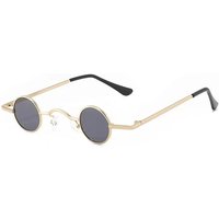 AliExpress NONE Vintage Rock Punk Man Sunglasses Classic Small Round Sunglasses Women Wide Bridge Metal Frame Black lens Eyewear Driving Glasse