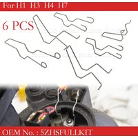 5ZHSFULLKIT 6Pcs For H1 H3 H4 H7 Metal Headlight Bulb Spring Clips Car Headlamp Light Bulb Retainer Spring Clips Buckles