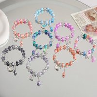 Fashion Korean Sun Moon Butterfly Bead Bracelet with Tassel, Ink Colorful Style, Sweet Versatile Jewelry for Wedding & Birthday