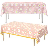 Daisy Tablecloth Daisy Flower Birthday Party Decorations Girls Disposable Plastic Table Cover Baby Shower Wedding Party Supplies