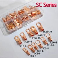 10PCS Copper Lug Ring Wire Connectors Bare Cable Electric Crimp Terminal SC4-6 SC6-6 SC6-8 SC10-6 SC16-6 SC16-8 SC25-8