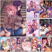 Anime Game Doki D-Doki L-Literatuare Posters HD Print Vintage Wall Art Decor for Home Study Room