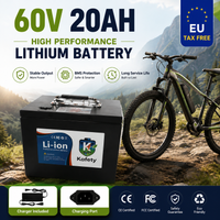 Elektroroller 60V 18650 Lithium-Ionen-Akku 20AH mit integriertem BMS-Schutz und Ladegerät, kompatibel mit 500W-3000W Antriebsmotor.