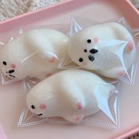 (HefengCL) Plush Bunny TPR Squishy Toy, Sealed Bag Stress Relief Squeeze Toy, Ideal Party Favors & Classroom Rewards