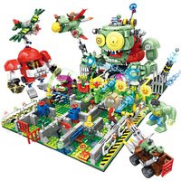 Plants Vs. Zombies Bitwa na dnie oceanu, model nieba, zestaw klocków do budowania, zestaw klocków, figurka Peashooter Gatling, zabawka, prezent.