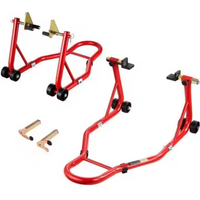 SucceBuy Motorcycle Stand Lift 850lbs Front Rear Combo Stand Lift Front Wheel Dual-Fork Stand Rear U+L Fork Swingarm Spool Stand