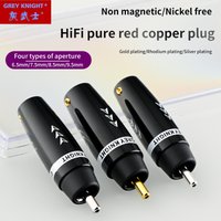 Grey Knight 4pcs pure red copper gold-plated/silver-plated/rhodium plated RCA plug hifi audio cable projector mixer RCA plug